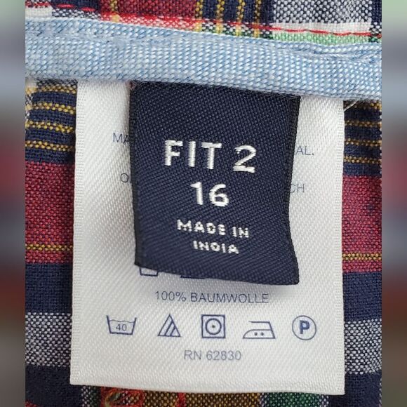 Lands' End Plaid Y2k Multicolor 100% Cotton Shorts Size 16 Fit 2 - Picture 10 of 12